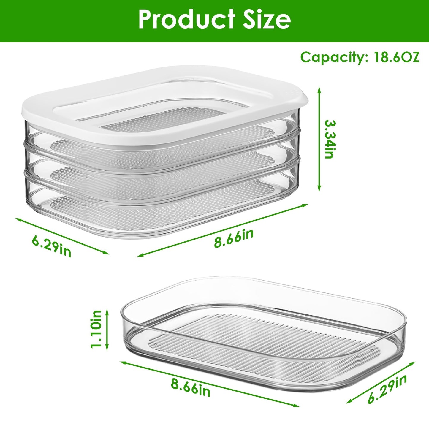 Deli Meat Container Set – 3-Tier Stackable Fridge Organizer (2 PCS)