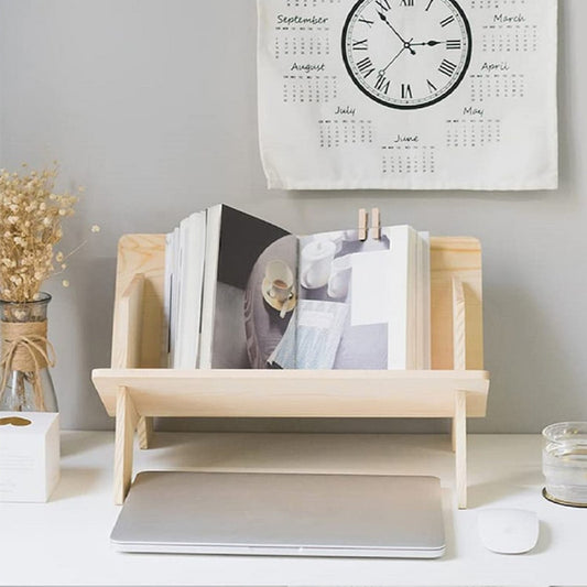 Simple Wooden Picture Book Rack – Desktop Bookshelf