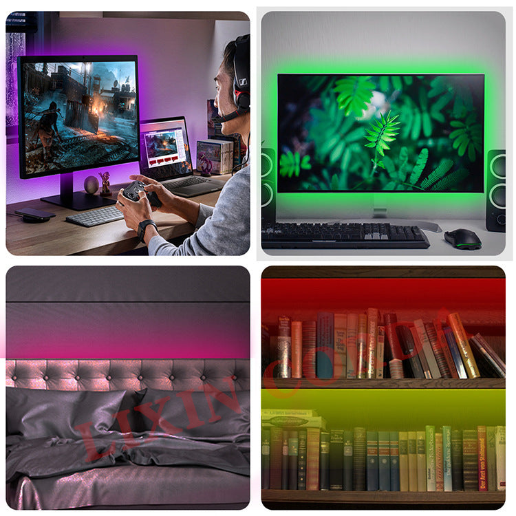 RGB LED TV Backlight Strip – USB Powered, Dimmable, 30-LED/m (Standard & Waterproof)