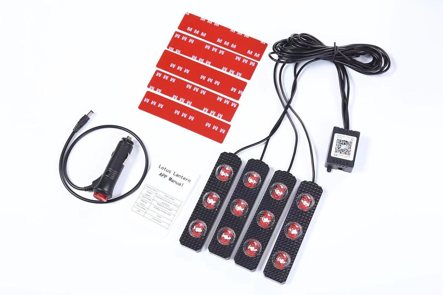 Smart car ambient lighting — footwell RGB LEDs USB powered.