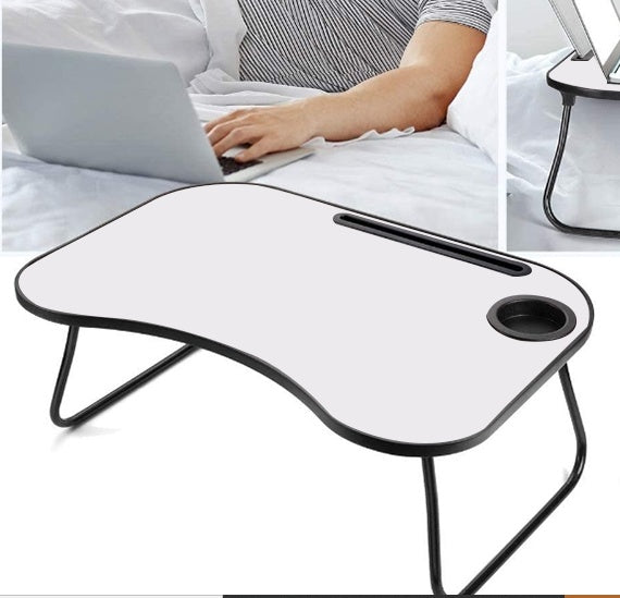 Portable Laptop Bed Desk – Foldable Lap Desk with Cup Holder