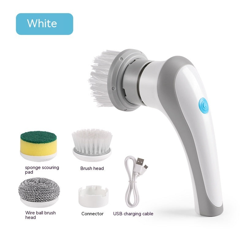 Electric Cleaning Brush 4-in-1 – Cordless Spinning Scrubber (Handheld, Multi-Head System)