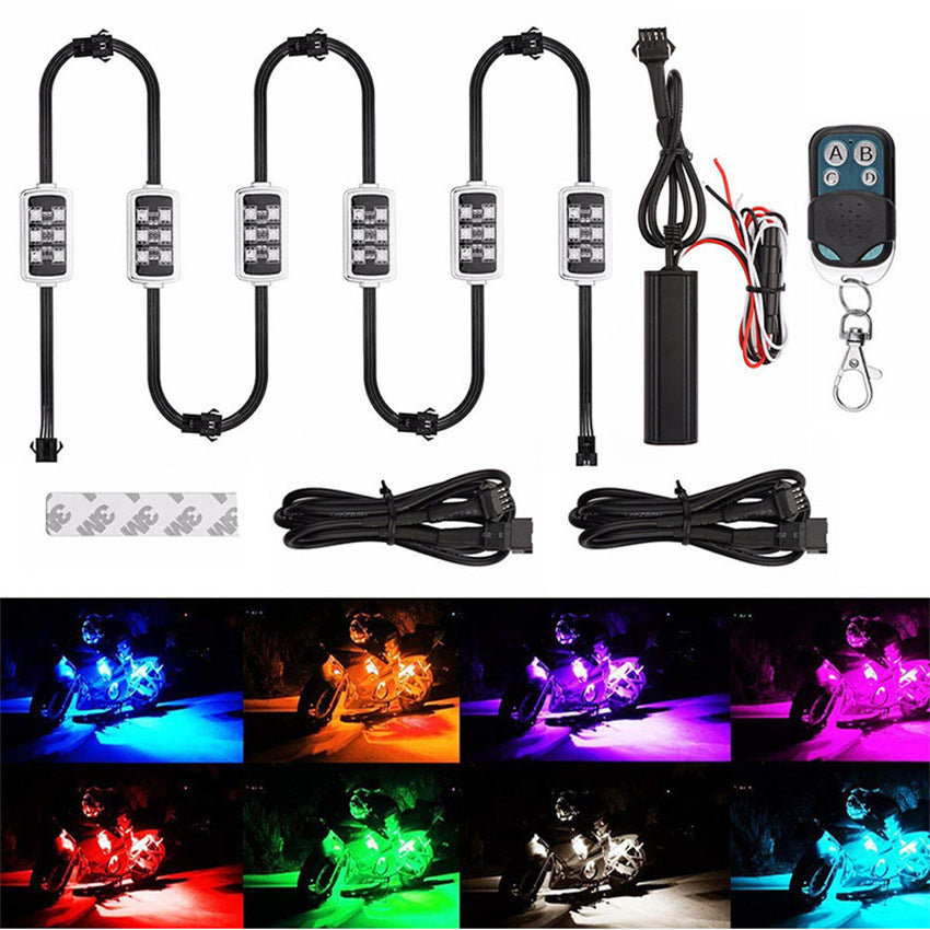 RGB car interior ambient light pods with remote control