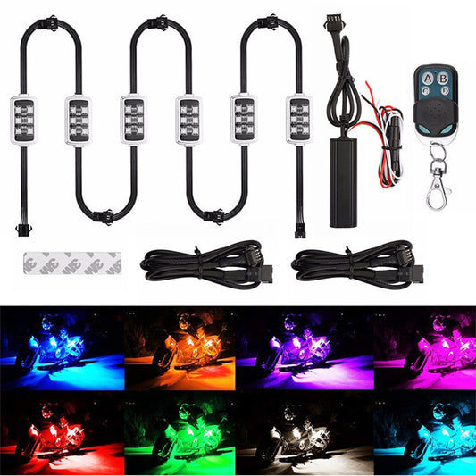 Car Interior RGB Ambient Light Kit – Remote Control Footwell Lighting (4-Zone / 6-Zone)