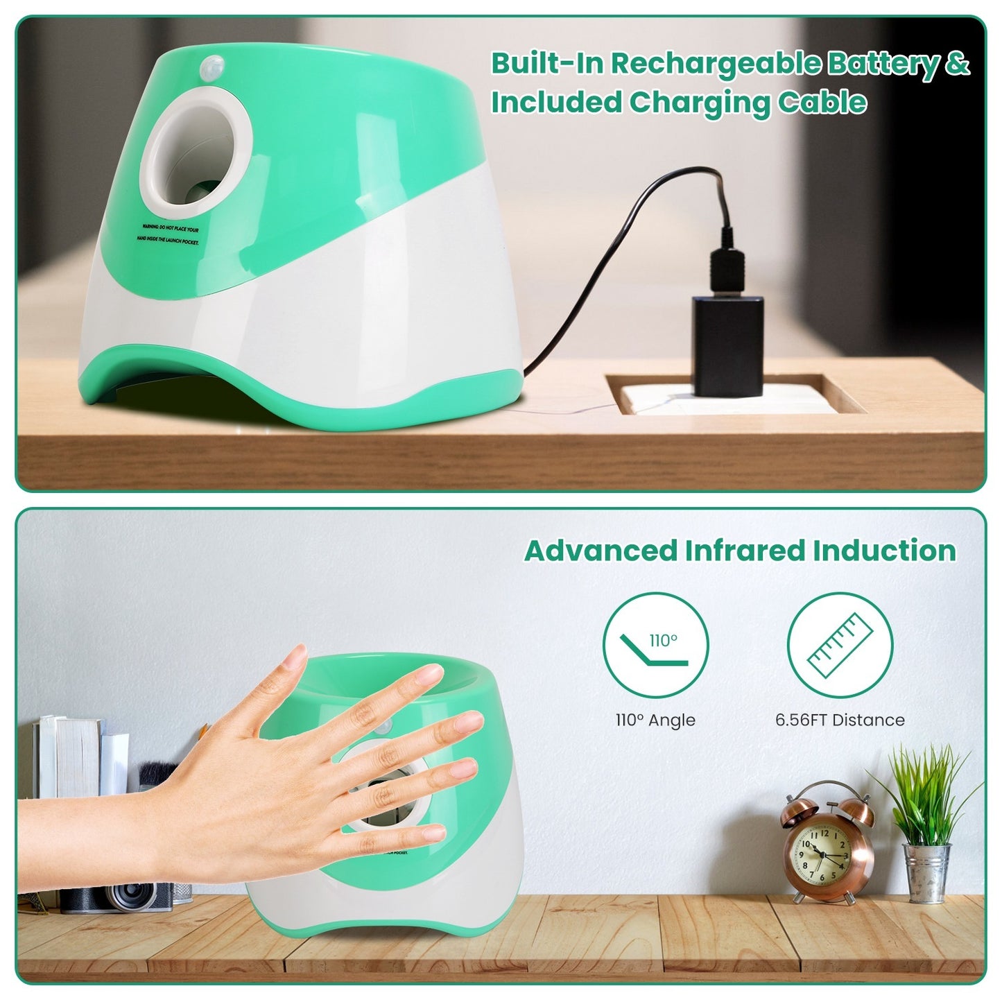 Automatic Dog Ball Launcher – Interactive Fetch Machine with 3 Launch Distances (Includes 6 Tennis Balls)