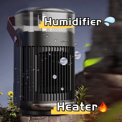 2-in-1 Portable Heater & Humidifier — Personal Warm Air + Cool Mist