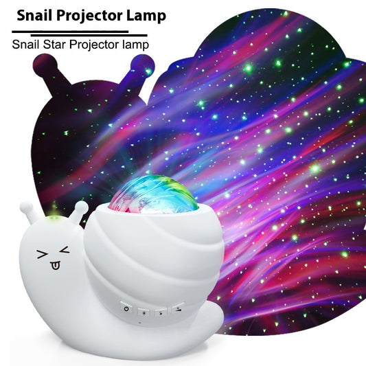 Snail Starry Sky Projector – Cute Galaxy Lamp with Remote & USB Power