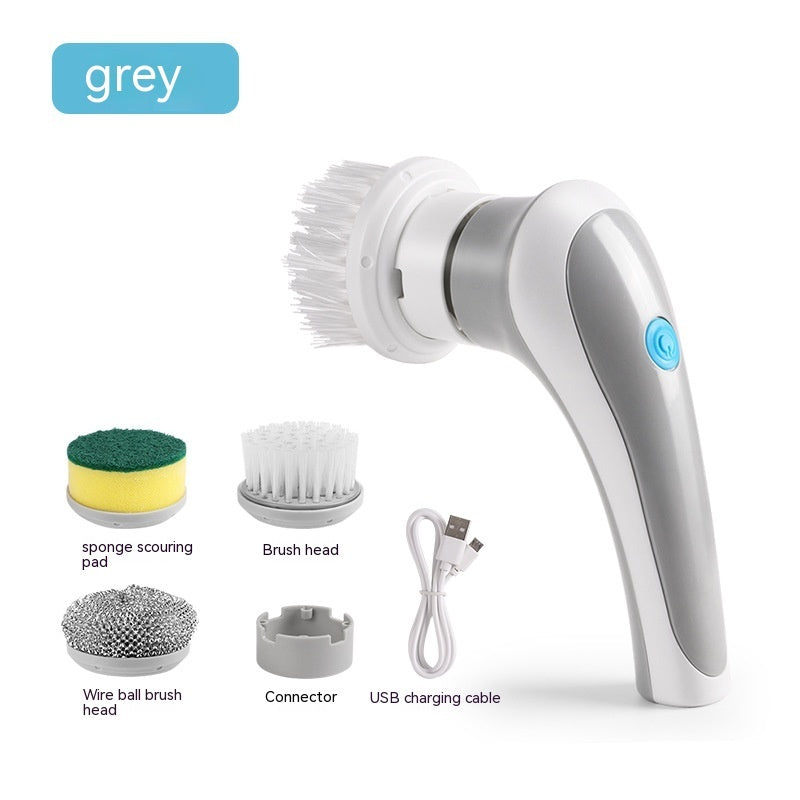 Electric Cleaning Brush 4-in-1 – Cordless Spinning Scrubber (Handheld, Multi-Head System)