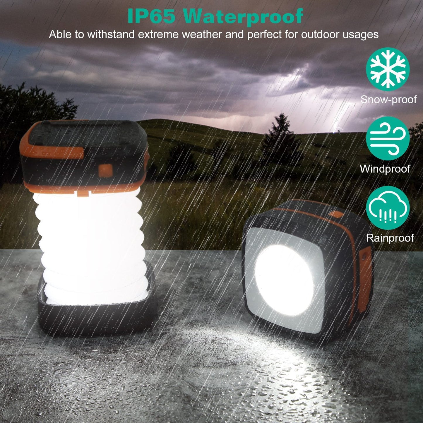 Solar Camping Lantern – Collapsible LED Tent Lamp, USB Rechargeable & Emergency-Ready