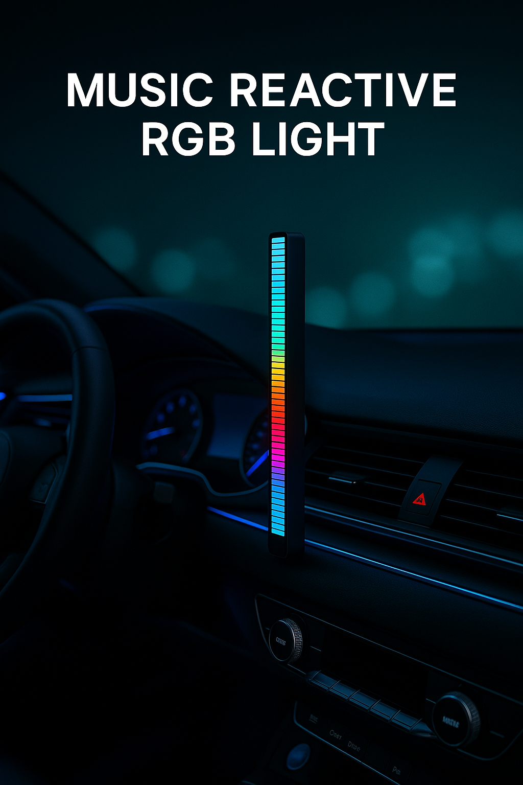 RGB ambient light bars placed next to TV, mood lighting effect for movies and living room.
