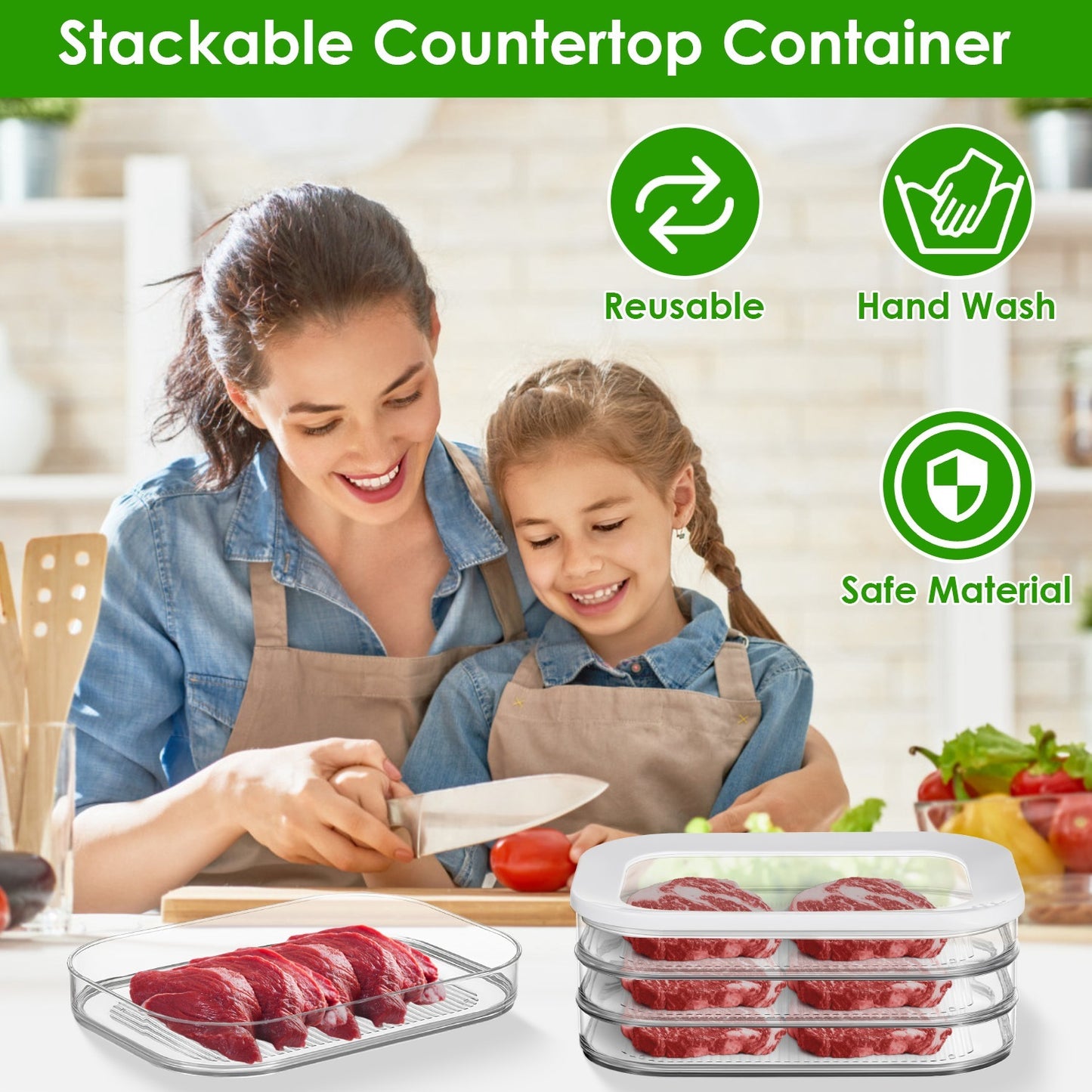 Deli Meat Container Set – 3-Tier Stackable Fridge Organizer (2 PCS)