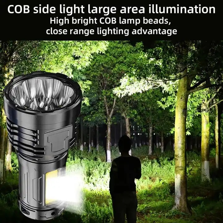 Super Bright LED Torch – 30W Mini Flashlight, USB Rechargeable & Emergency-Ready