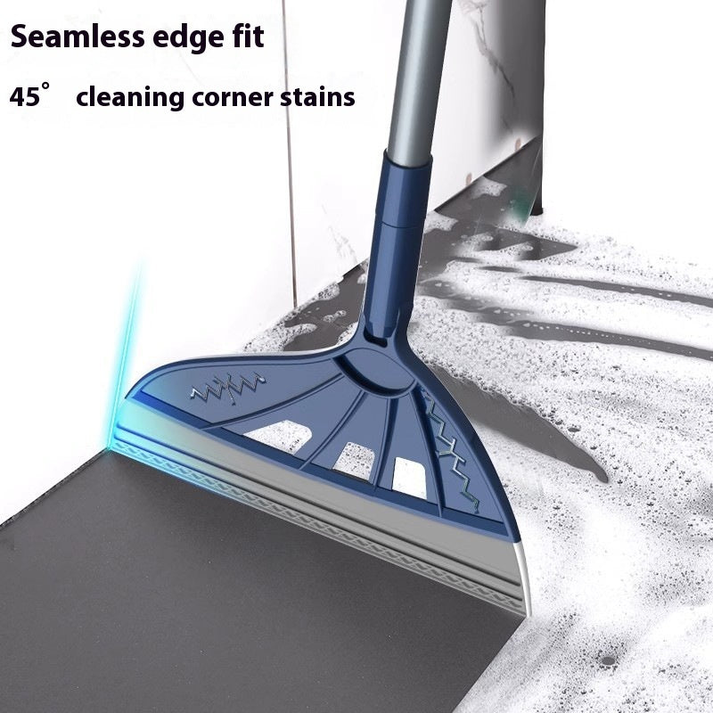 Magic Silicone Broom — Fixed or Rotating Head, Multi-Purpose Floor & Pet Hair Scraper (Blue / Gray / Green)