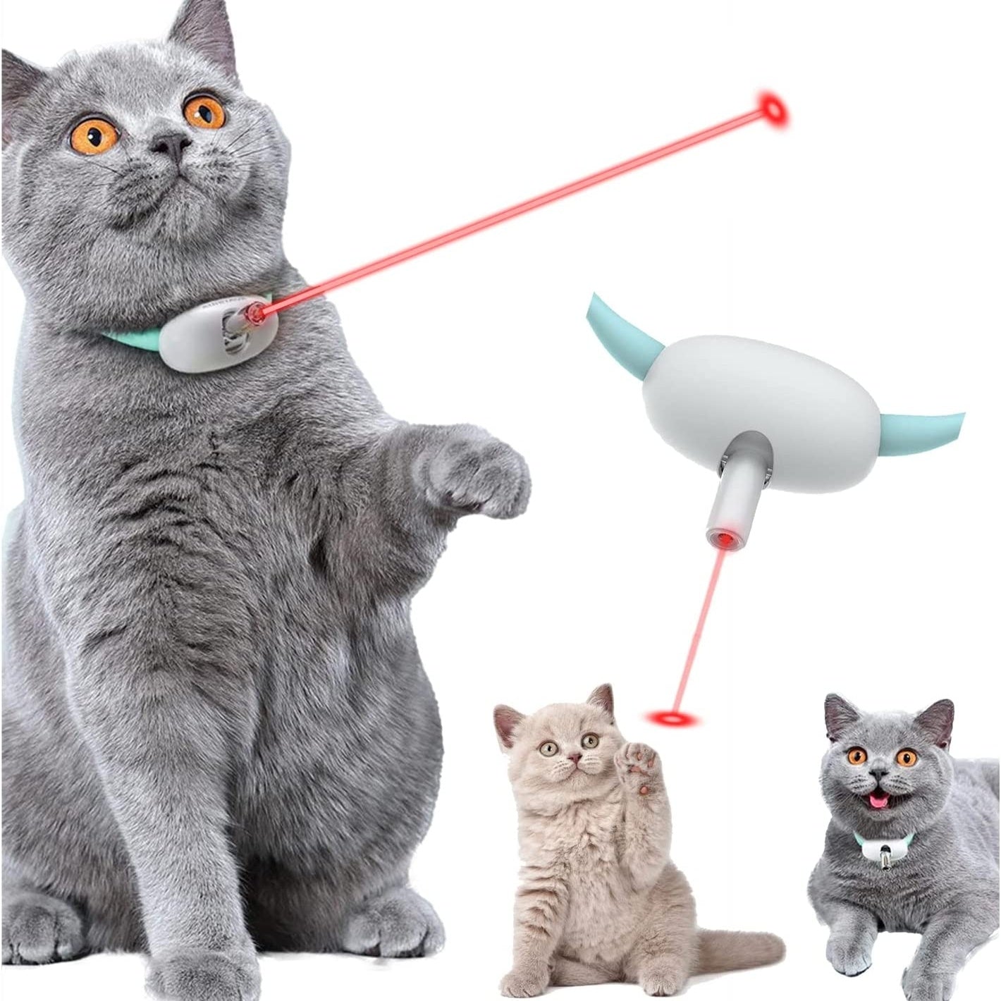Automatic Smart Laser Cat Collar – Hands-Free Interactive USB Toy for Cats