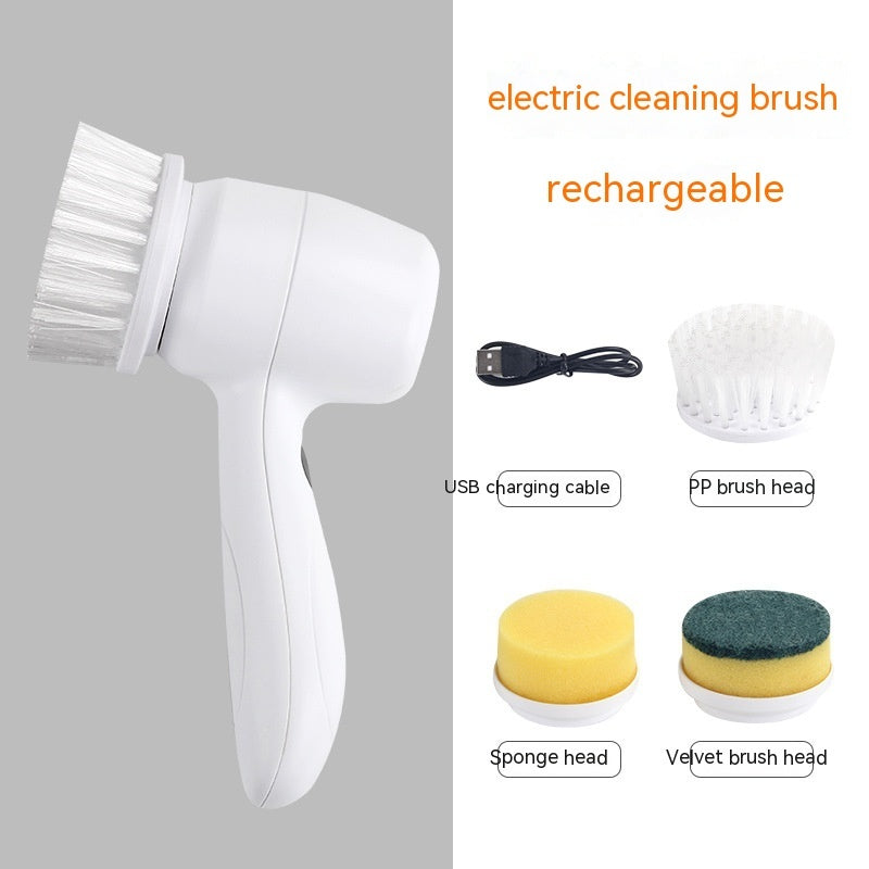 Electric Cleaning Brush 4-in-1 – Cordless Spinning Scrubber (Handheld, Multi-Head System)
