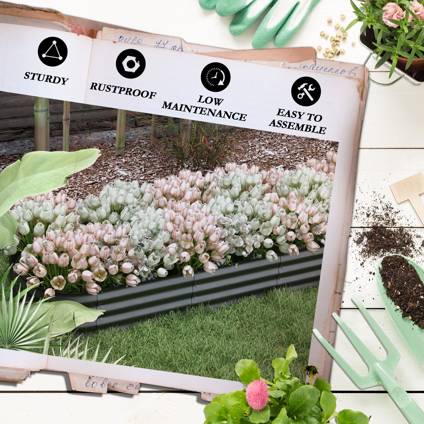 7.9 ft Galvanized Raised Garden Bed – Heavy-Duty Outdoor Planter Box (Open-Bottom Design)