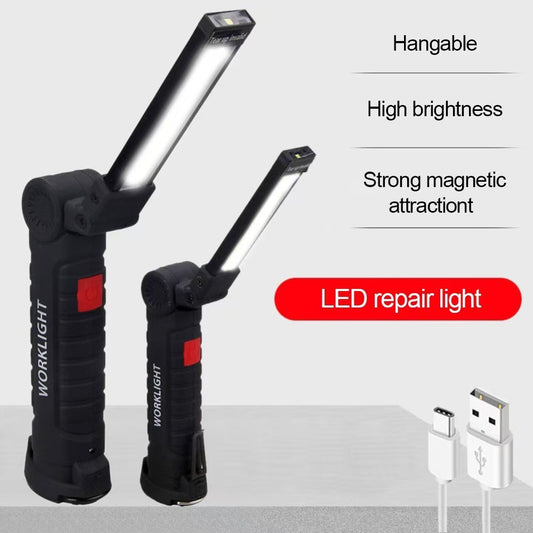 Rechargeable LED Work Light – 360° Rotating Magnetic Base, 5 Light Modes & Portable Emergency Design