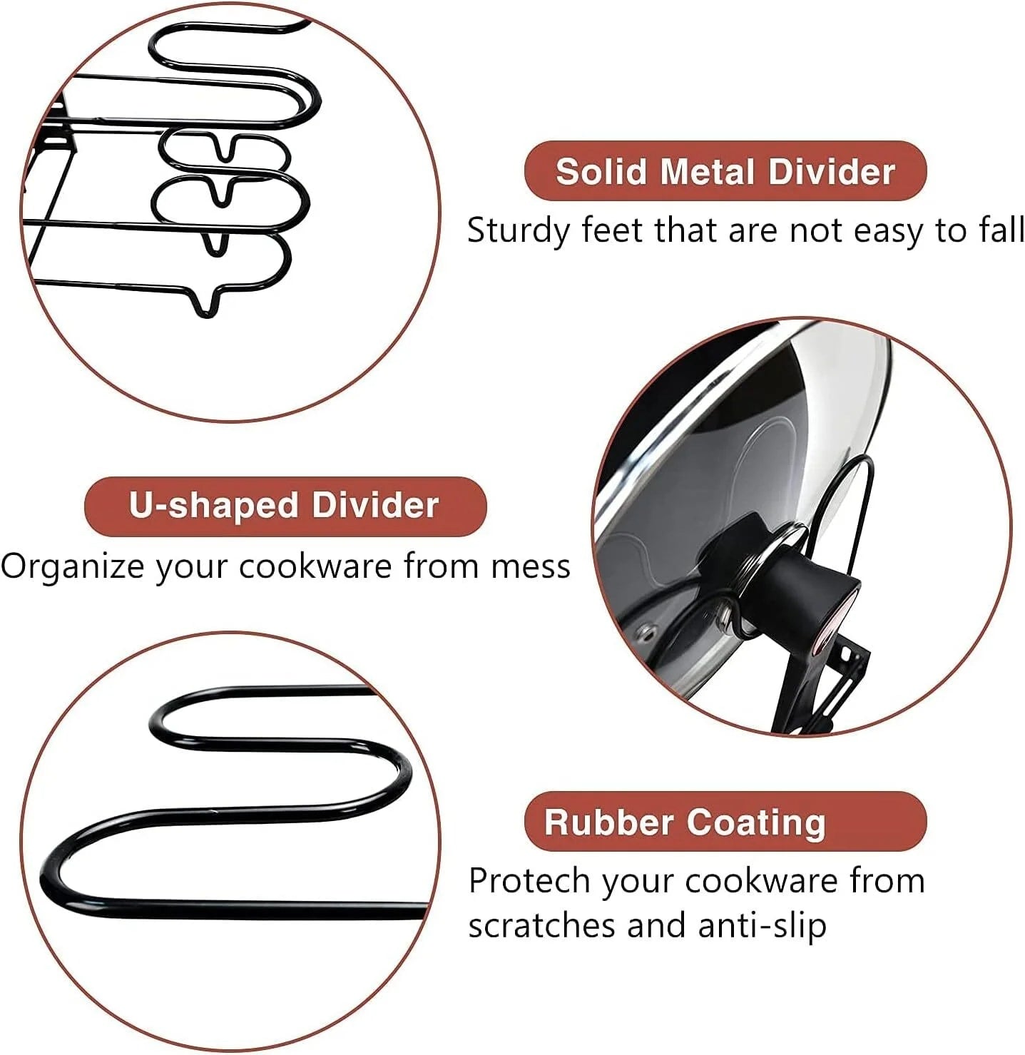 Upgraded 8-Tier Pot & Pan Organizer with Detachable Dish Drying Rack