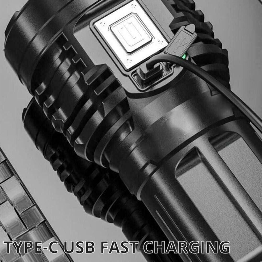 Super Bright LED Torch – 30W Mini Flashlight, USB Rechargeable & Emergency-Ready