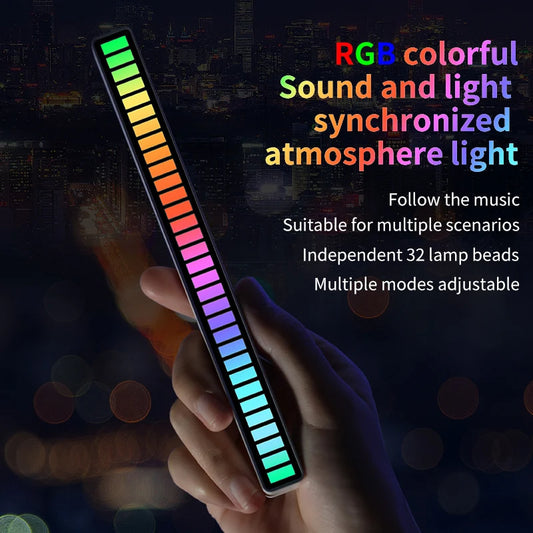 RGB Sound-Reactive LED Light Bar – Music Ambient Car Light (APP / Type-C / Metal Options)
Wireless Interior Ambient Rhythm Lamp — Footwell / Dashboard / Home Setup