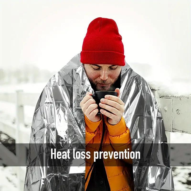8-Pack Emergency Thermal Survival Blankets – Reflective Rainproof Silver Foil (130×210 cm)