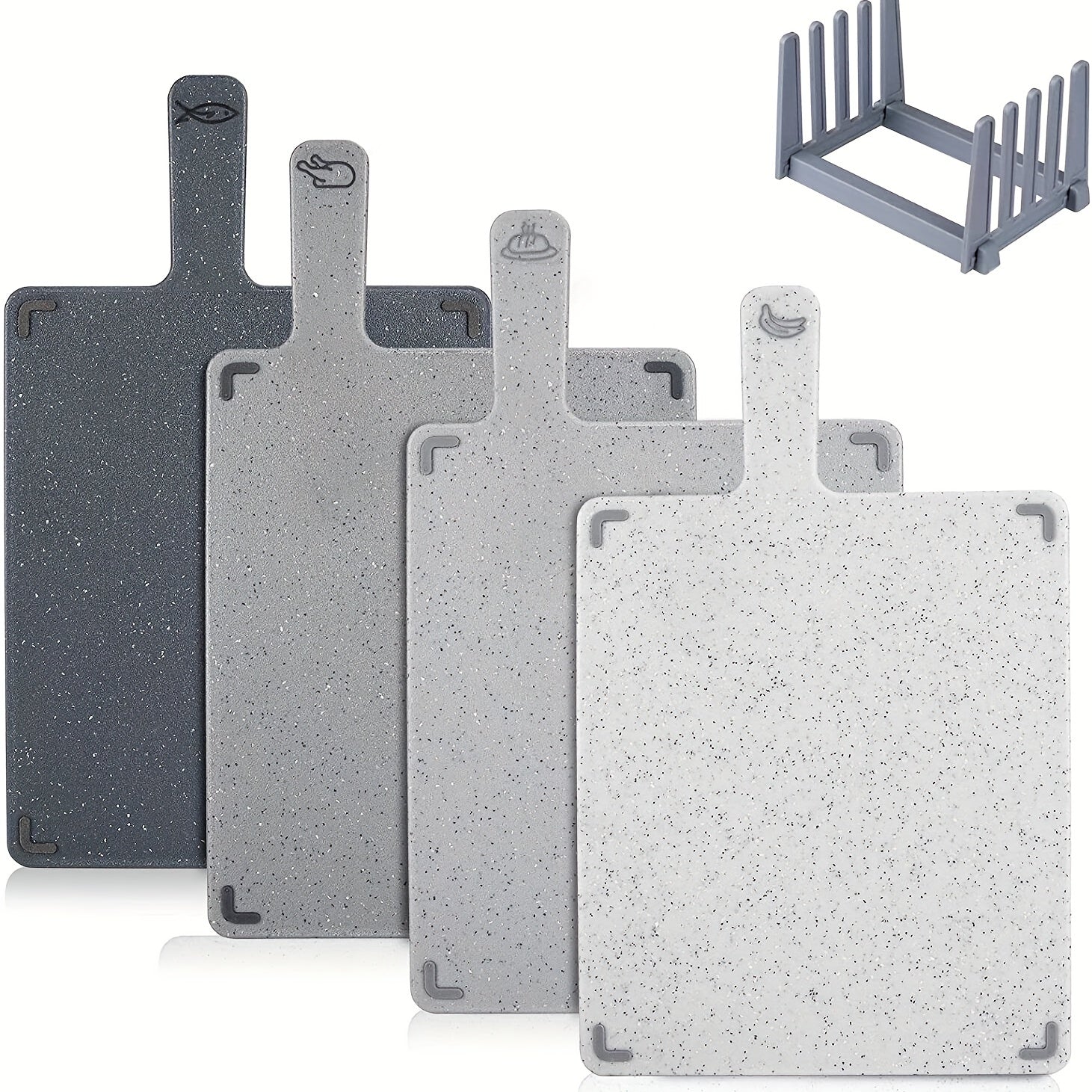 4-in-1 heavy-duty kitchen cutting board set with vertical stand – BPA-free food prep boards