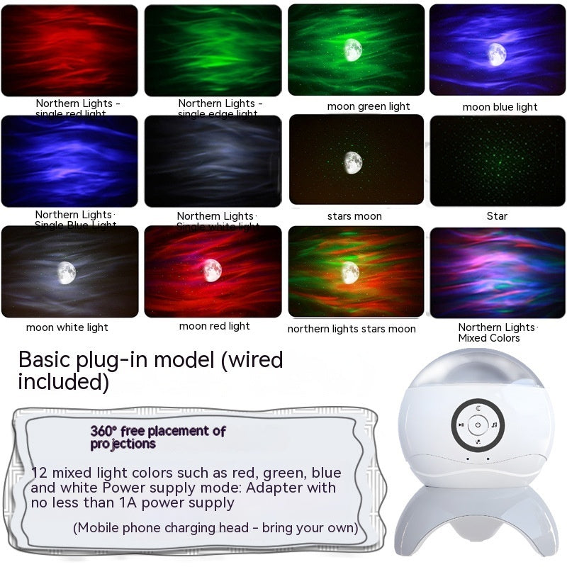 Aurora projector basic model with LED nebula and star effects