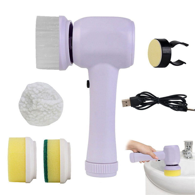 Electric Cleaning Brush 4-in-1 – Cordless Spinning Scrubber (Handheld, Multi-Head System)