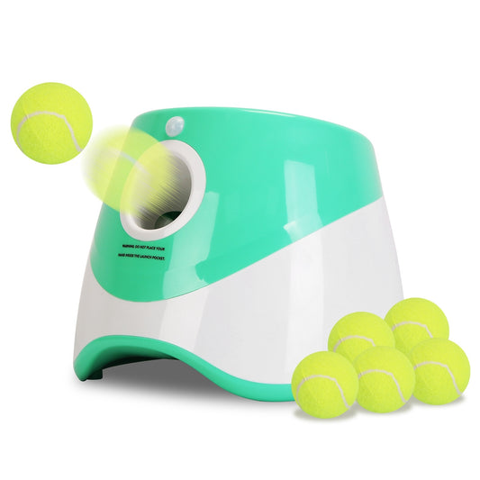 Automatic Dog Ball Launcher – Interactive Fetch Machine with 3 Launch Distances (Includes 6 Tennis Balls)