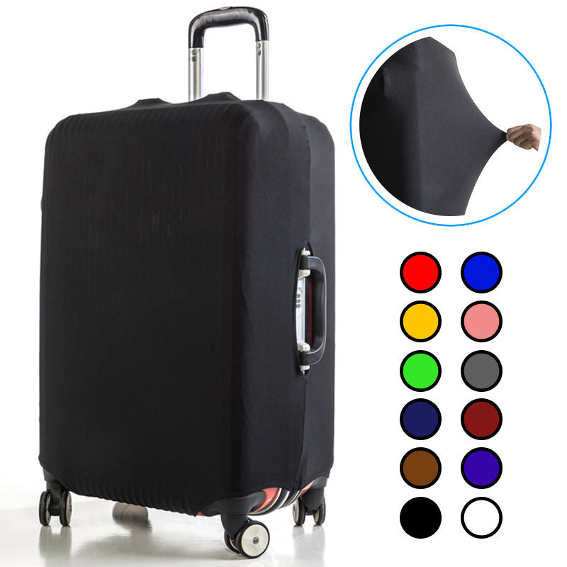Elastic stretch-fit luggage protection cover in multiple solid colors (S–XL)