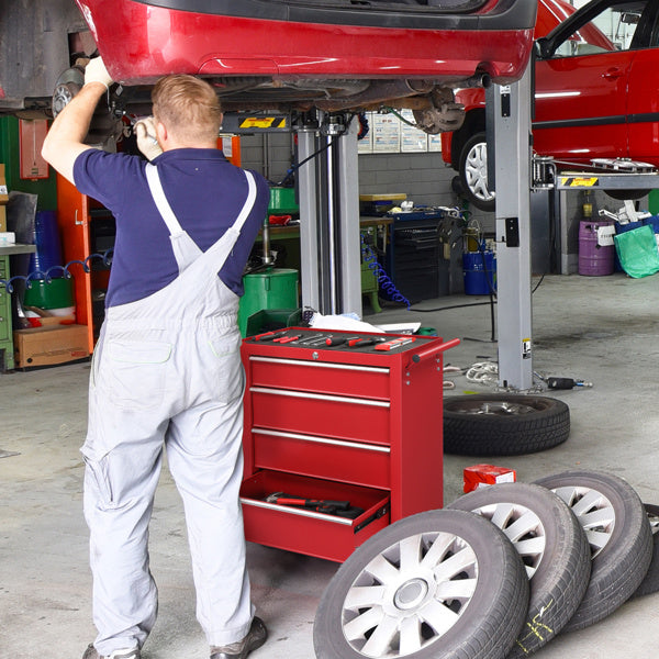 Steel Maintenance Tool Cart – 4-Drawer Mobile Bottom Cabinet with Wheels