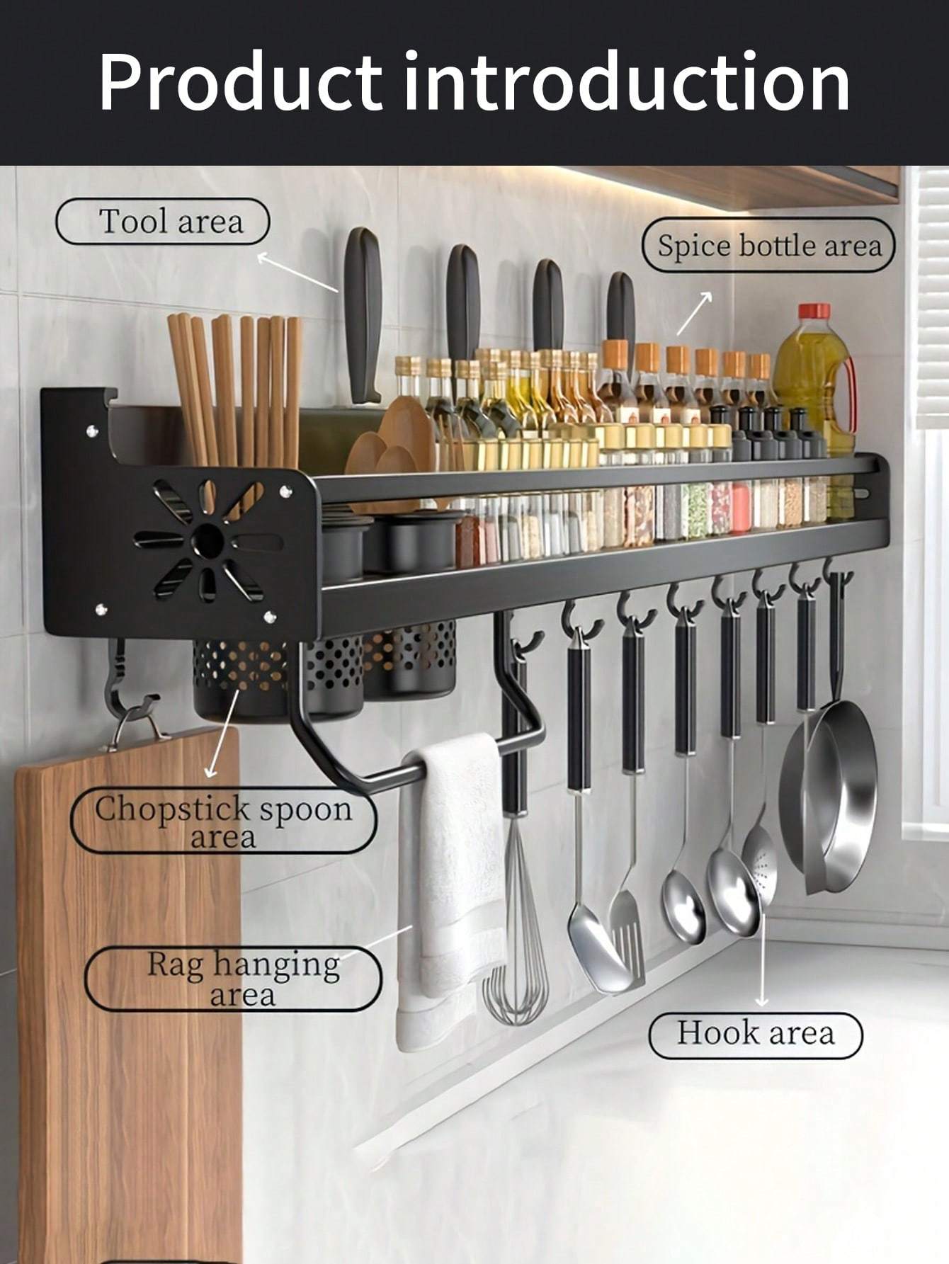 Wall-Mounted Space-Saving Kitchen Shelf – Non-Penetrating, Multi-Functional Storage Rack
