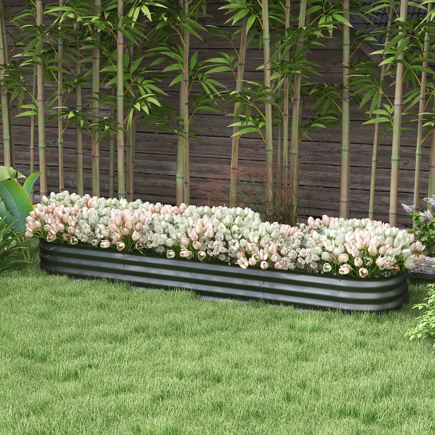 7.9 ft Galvanized Raised Garden Bed – Heavy-Duty Outdoor Planter Box (Open-Bottom Design)