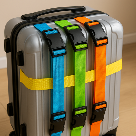 Adjustable Nylon Lock Travel Luggage Strap – Protective Suitcase Packing Belt (4 Colors)