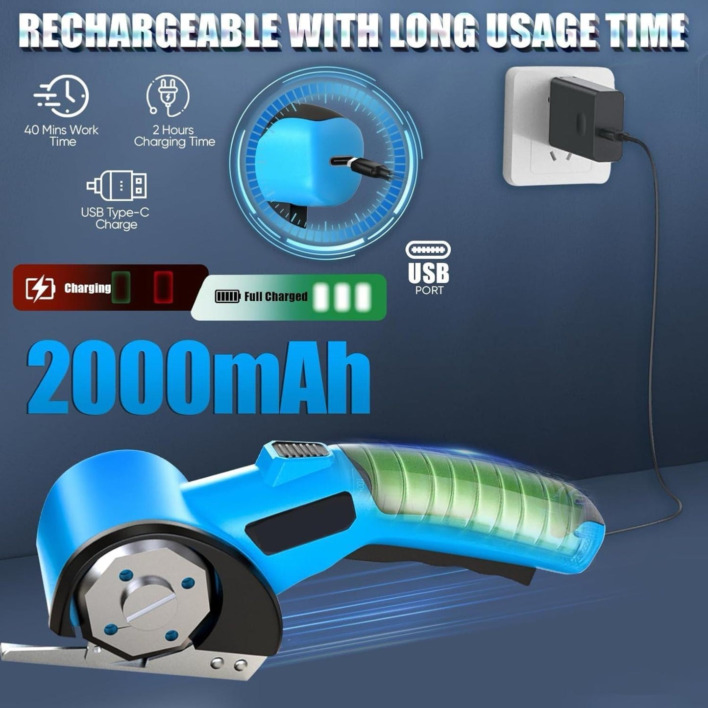 Rechargeable electric cutting tool for DIY