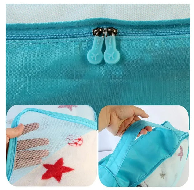 9-Piece Travel Clothes Storage & Packing Organizer Set – Blue