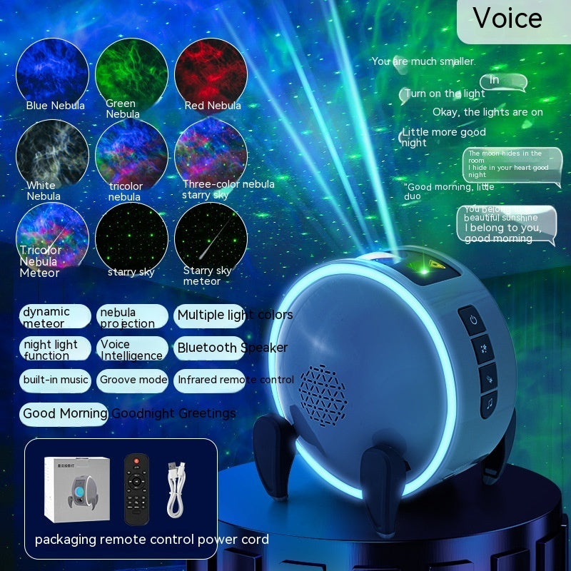 Smart voice control aurora projector with remote