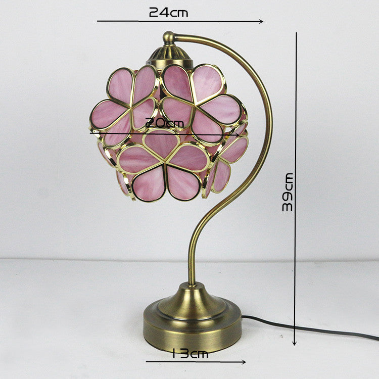 Eye Protection Desk Lamp – Tiffany Stained Glass Office Lamp with Iron Base