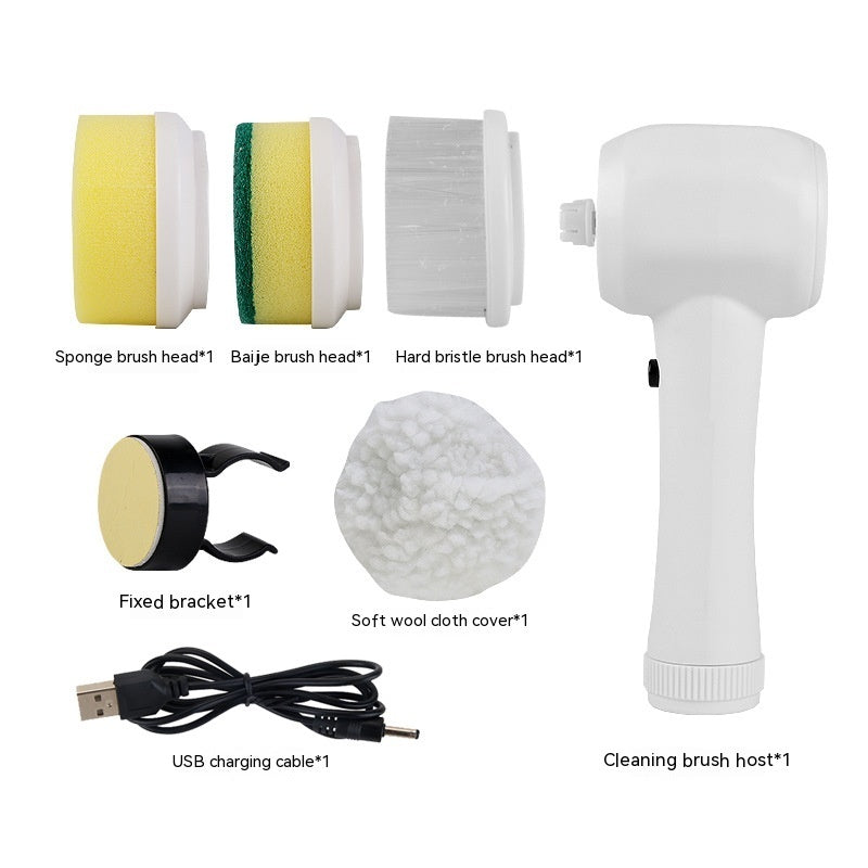 Electric Cleaning Brush 4-in-1 – Cordless Spinning Scrubber (Handheld, Multi-Head System)