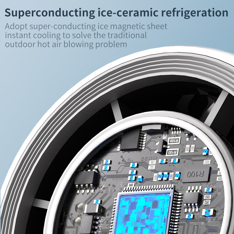 Portable Turbo Mini Fan – Foldable Cooling Fan with LED Display, Night Light & Reduced Temperature Mode (Black / White)