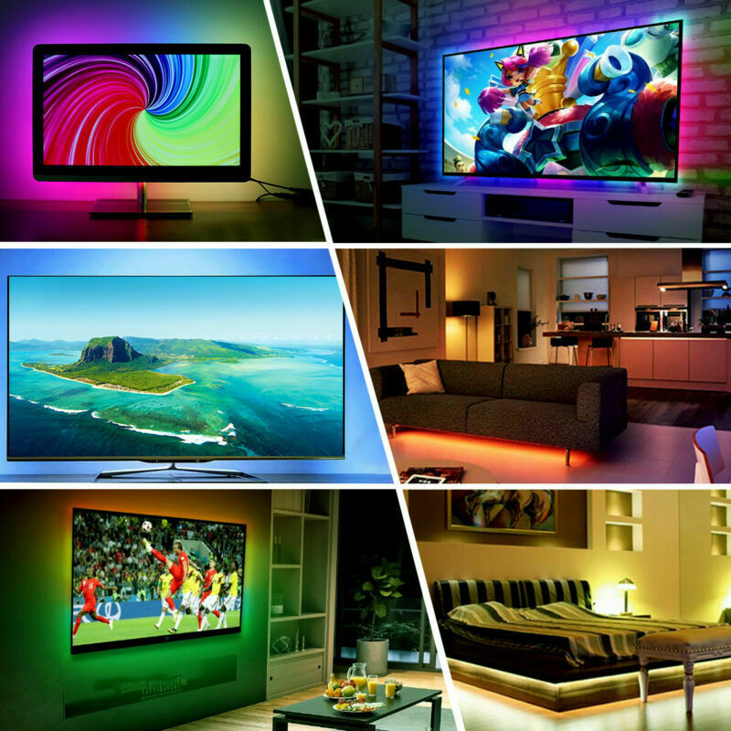 USB RGB LED backlight strip for TV and gaming setup, 4x50cm, remote control, ambient lighting
