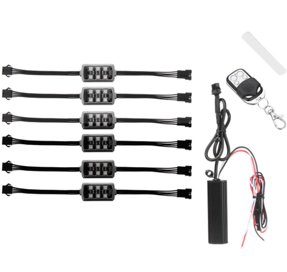 6 zone RGB interior lighting set for car