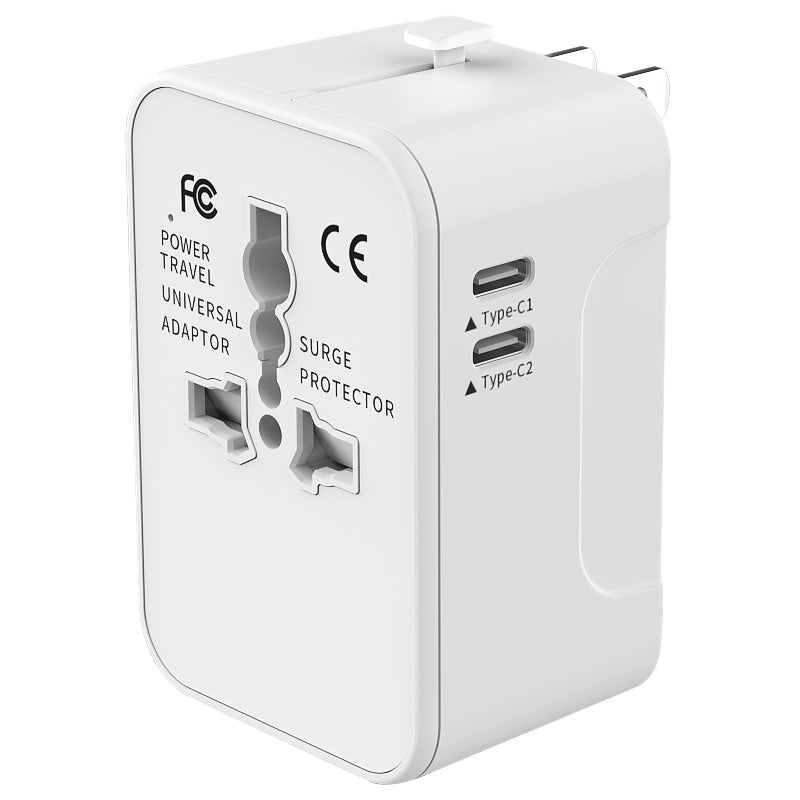 Universal Travel Adapter — Worldwide All-in-One Plug Adapter with 3 USB Ports & Type-C Fast Charging