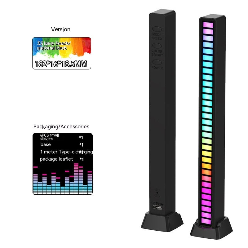 RGB Sound-Reactive LED Light Bar – Music Ambient Car Light (APP / Type-C / Metal Options)
Wireless Interior Ambient Rhythm Lamp — Footwell / Dashboard / Home Setup