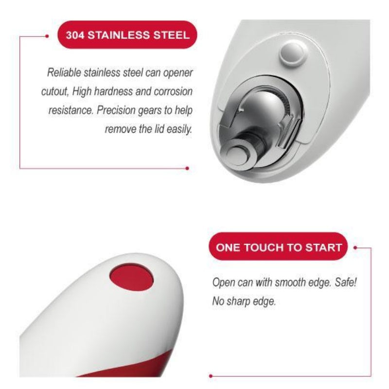 Automatic Electric Can Opener – One-Touch Hands-Free Kitchen Gadget (Food-Safe, Smooth Edge)
