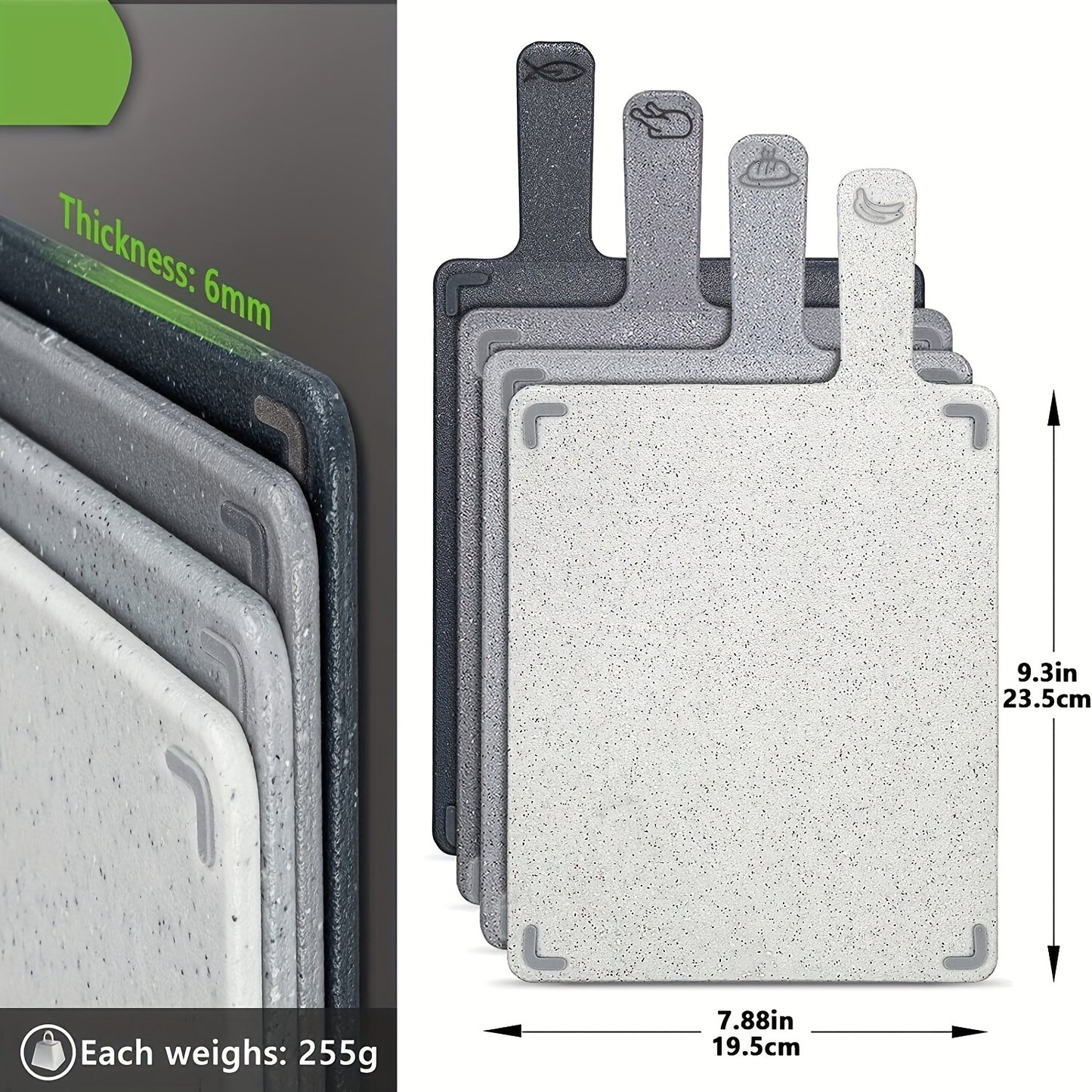 4-in-1 Heavy-Duty Kitchen Cutting Board Set With Removable Stand